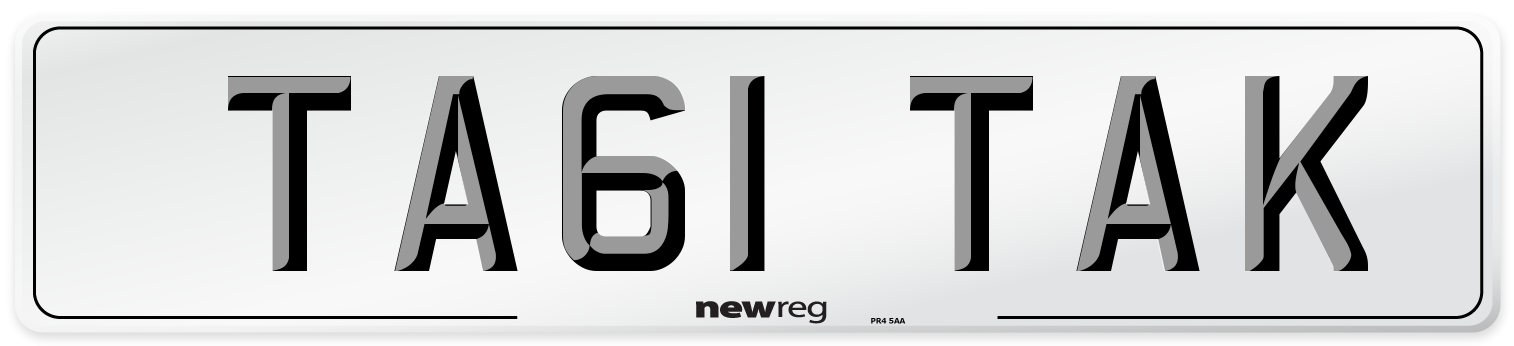TA61 TAK Number Plate from New Reg